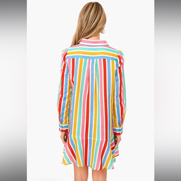 Tuckernuck Rainbow Stripe Callahan Shirt Dress Size Small - Picture 3 of 7